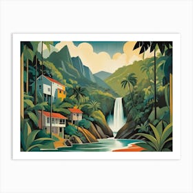 Vintage Cubist Travel Poster Trinidad & Tobago Exotic Beauty Art Print