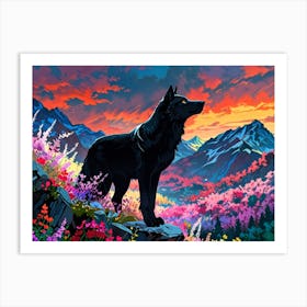 Wolf In The Mountains 7 Art Print