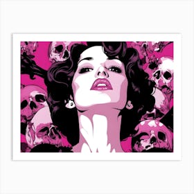 Woman With Skulls Art Print