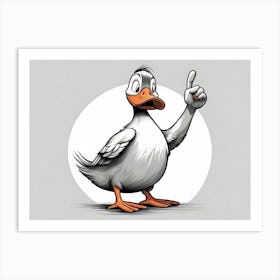 Duck With A Finger Up Art Print