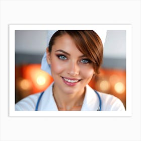 Portrait Of Pretty Smiling Nurse Art Print