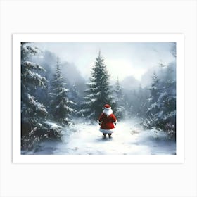 Santa Claus In The Forest Art Print