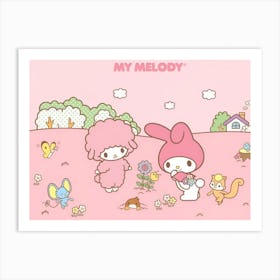 My Melody Cute Kawaii Kitty Sheep Rabbit Art Print