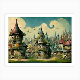 Fantasy Village 1 Art Print