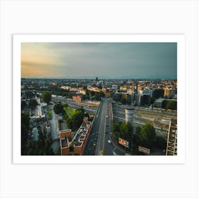 Drone Photo Cityscape of Milan city Art Print