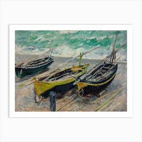 Three Fishing Boats, Claude Monet Art Print