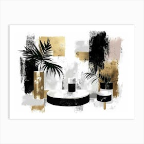 Abstract Black And Gold Painting 83 Art Print