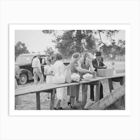 Putting Out The Food For Dinner On The Grounds At All Day Community Sing, Pie Town, New Mexico By Russell Lee Art Print