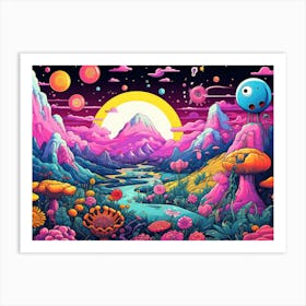 Psychedelic Landscape 1 Art Print