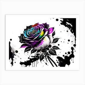 Rainbow Rose Art Print