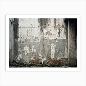 An Intricate Pattern Distressed And Splattered Across A Retro Template Urban Wall Of Weathered Con (3) Art Print