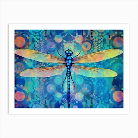 Dragonfly Blue Eyed Darner Aeshna Illustration Minimal 8 Art Print
