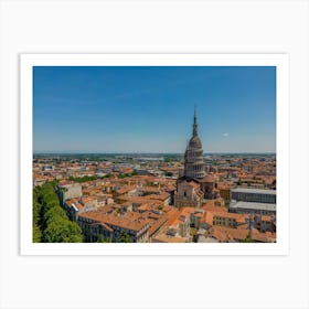 Top view of the beautiful Italian city of Novara Art Print