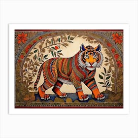 Default Traditional Madhubani Style Painting Of A Tiger On A T 0 (4) Art Print