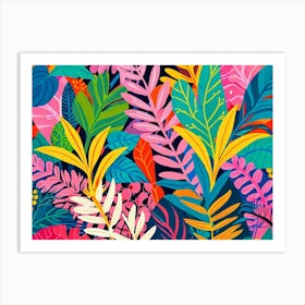 Tropical Leaves Seamless Pattern 3 Art Print