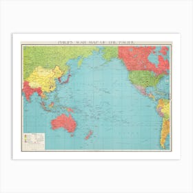 Philip's War Map Of The Pacific (1945) Art Print