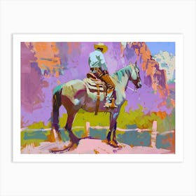 Neon Cowboy In Zion National Park Utah 1 Painting Art Print