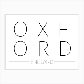 Oxford England Typography City Country Word Art Print