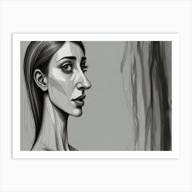 Very Frightened Woman Art Print