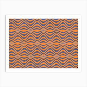 Blue and Orange Waves Art Print