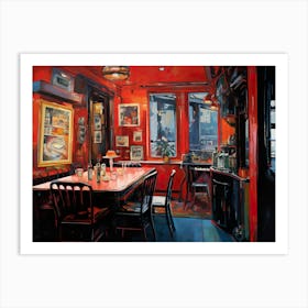 Red Dining Room Art Print