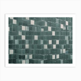 A Repeating Pattern Of Glass Cubes, Creating A Modern And Minimalist Texture Art Print