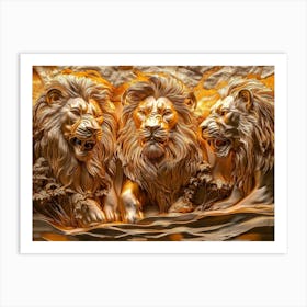 Three Lions 4 Art Print