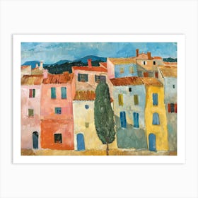 Countryside Serenity Painting Inspired By Paul Cezanne Art Print