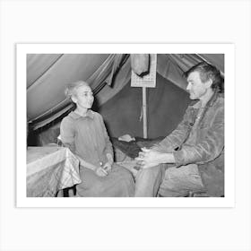 White Migrant And His Wife In Camp Near Sebastian, Texas, Both Are West Texans Who Have Come To The Valley For The Art Print