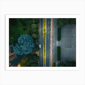 Rooftop Rhythms: Aerial Views of San Donato Milanese Top View Streets. Wall Art Print Milan Art Print