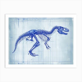Dryosaurus Skeleton Hand Drawn Blueprint 2 Art Print