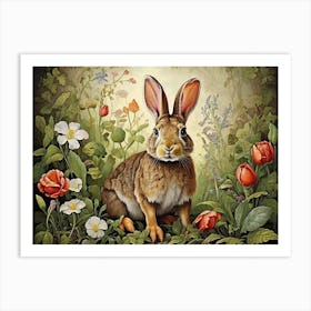 Rabbit In The Garden 2 Art Print