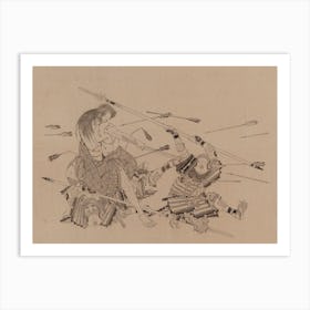 Taistelukohtaus Yekon Vakan Shohonkvaista, Osaka 1836, Katsushika Hokusai Art Print