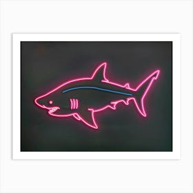 Neon Dark Red Whale Shark 4 Art Print