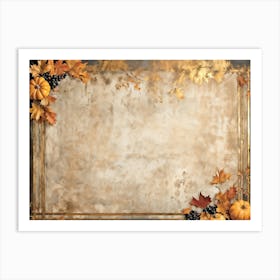 A Vintage Thanksgiving Themed Backdrop Illustrating The Fusion Of Rustic Material And Luxurious Ant (2) Art Print