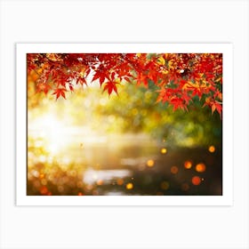 Autumn Themed Frame Showcasing An Explosion Of Vibrant Foliage Hues Ranging From Deep Reds To Warm (2) Art Print