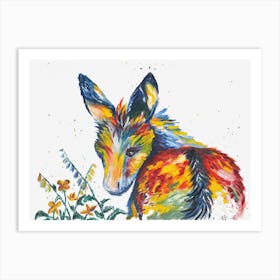 A Colourful Donkey Named Ass Art Print