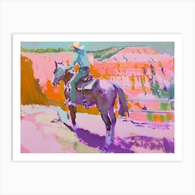 Neon Cowboy In Bryce Canyon Utah 1 Painting Art Print