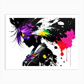 Girl With Paint Splatters 5 Art Print