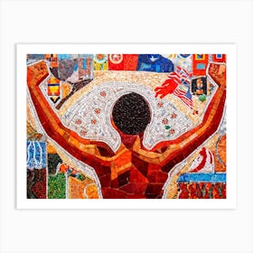 An Abstract Painting Capturing Various Shades Of Human Skin Tones In A Celebratory Mosaic Entwined (4) Art Print