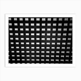 Wooden Square Grid Abstract Black And White Art Print