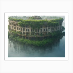 Abandoned Building In The Fog Art Print