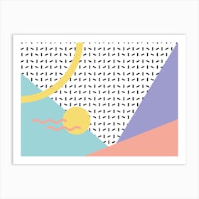 Memphis Pattern Retro Synthwave 80s Nostalgia Dreamwave Pastel Colors Artwork Art Print