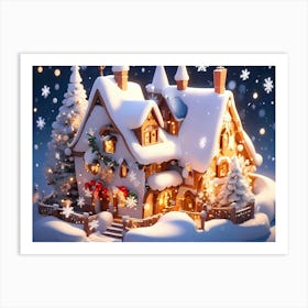 Christmas House Art Print