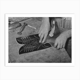 Fitting Upper To Lower Part Of Boot, Bootmaking Shop, Alpine, Texas By Russell Lee Art Print