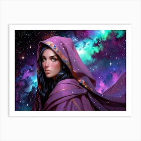 Woman In A Purple Robe Art Print