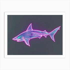 Neon Purple Bull Shark 3 Art Print