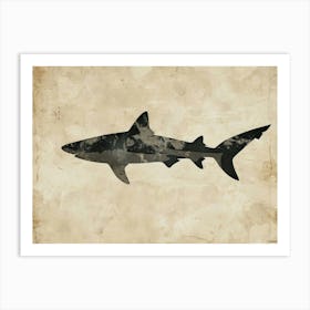Whitetip Reef Shark Shark Shark Silhouette 7 Art Print