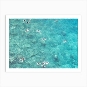 People Swimming In Blue Clear Water Art Print