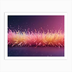 Abstract Image Of A Burst Of Colorful, Spiky Shapes, Resembling A Field Of Grass Or A Cloud Of Glitter Art Print